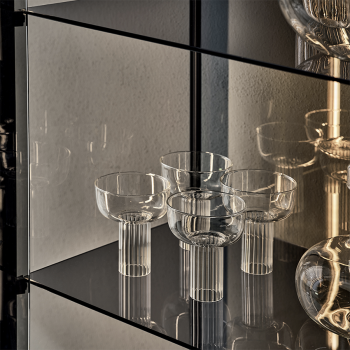 Audrey display cabinet by Bontempi in aluminum and crystal