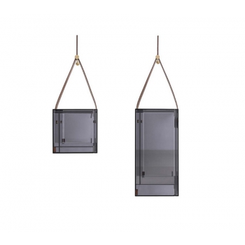 Chèri showcase by Tonin Casa in glass and leather