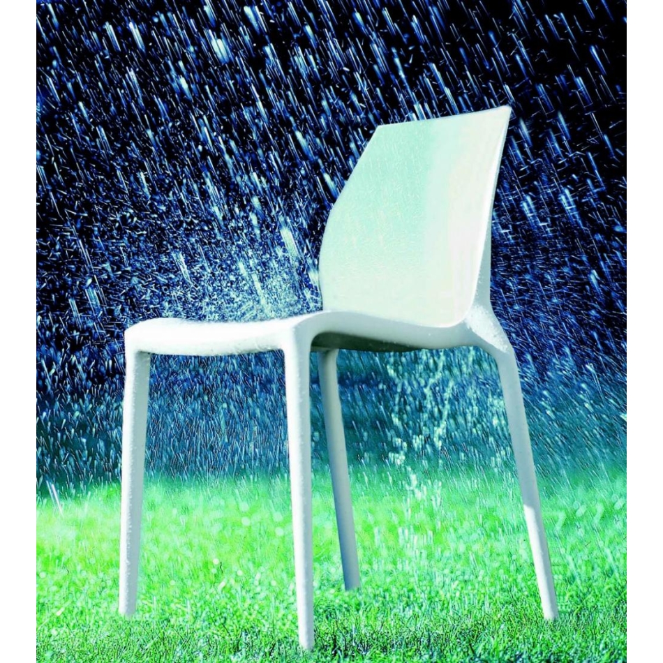 Chaise empilable Hidra en polypropylène blanc