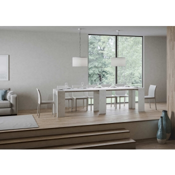 Console Allin - Console extensible 78x47/299 cm Allin blanc spatule extensions intérieures
