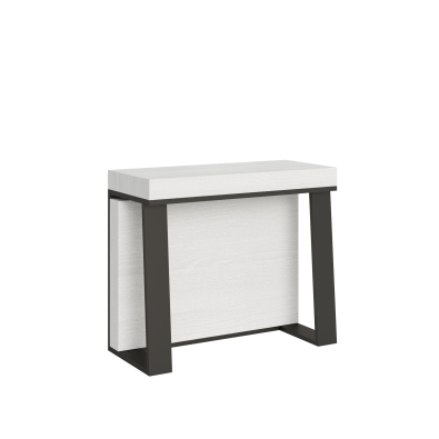 Console Asia structure Anthracite - Console extensible 90x40/288 cm Asia Frêne Blanc structure Anthracite