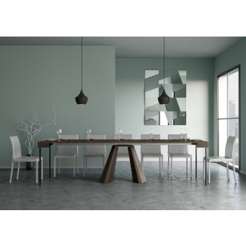 Console Diamante Evolution pieds et structure ours - Console extensible 90x40/300 cm Structure et pieds ours en chêne naturel Diamante Evolution