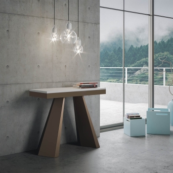 Console Diamante Evolution pieds et structure ours - Console extensible 90x40/300 cm Structure et pieds ours en chêne naturel Diamante Evolution