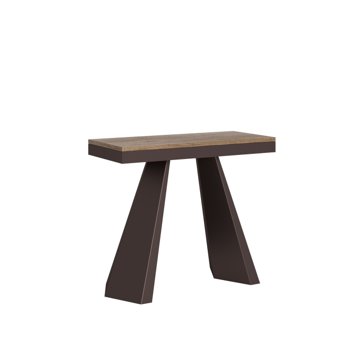 Console Diamante Evolution pieds et structure ours - Console extensible 90x40/300 cm Structure et pieds ours en chêne naturel Diamante Evolution