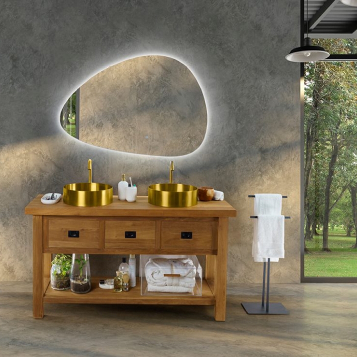 Console Essenza 20Years 150 CP880 en bois de teck 3 tiroirs par Cipì