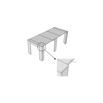 Console Kiba - Console extensible 90x25/211 cm Kiba frêne blanc extensions intérieures