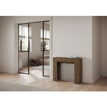 Console extensible Slick 90x25/181 cm en frêne blanc lisse