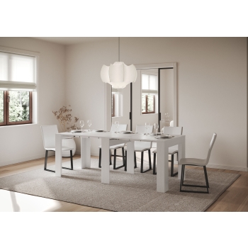 Console extensible Slick 90x25/181 cm en frêne blanc lisse