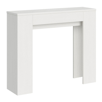 Console extensible Slick 90x25/181 cm en frêne blanc lisse