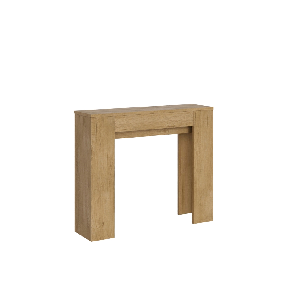 Console extensible Slick 90x25/181 cm en frêne blanc lisse