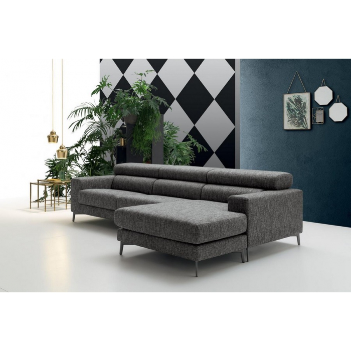 Canapé Atollo avec appui-tête en tissu ou simili cuir