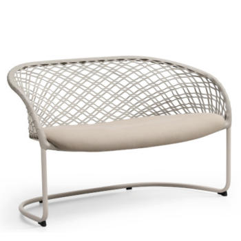 Canapé P47 DV M TS_CU avec dossier en cuir et revêtement en tissu ou cuir par Midj