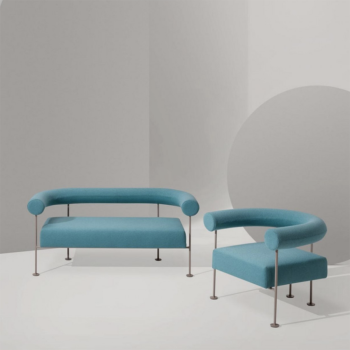 Canapé QUA-NDO DV M TS en métal recouvert de tissu par Midj