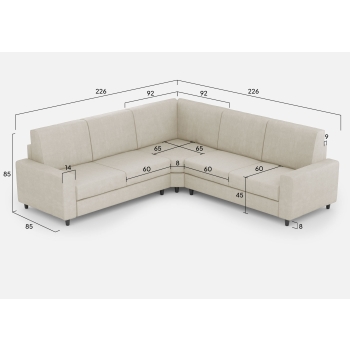 Canapé d'angle Sakar 2 places avec canapé 2 places par Ityhome