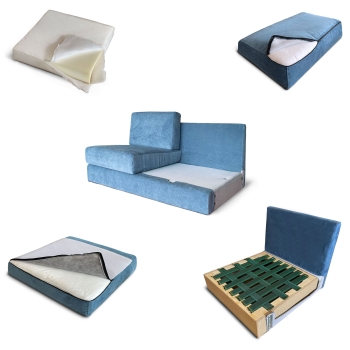Canapé 2 places Sakar avec pouf par Ityhome