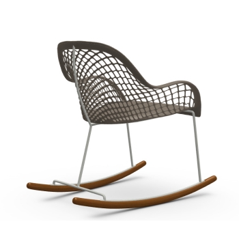 Rocking chair Guapa M CU avec assise en cuir par Midj