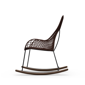 Rocking chair Guapa M CU avec assise en cuir par Midj