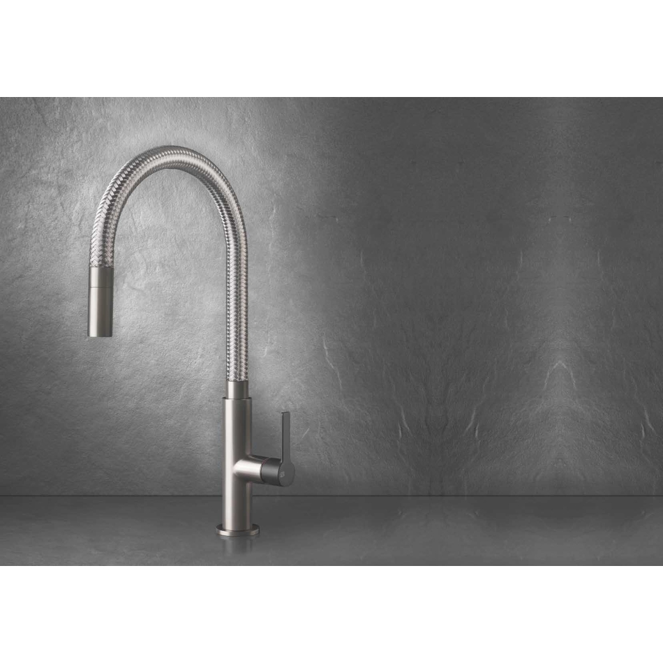Mélangeur Gessi avec bec pivotant et douchette extractible Mesh 60003