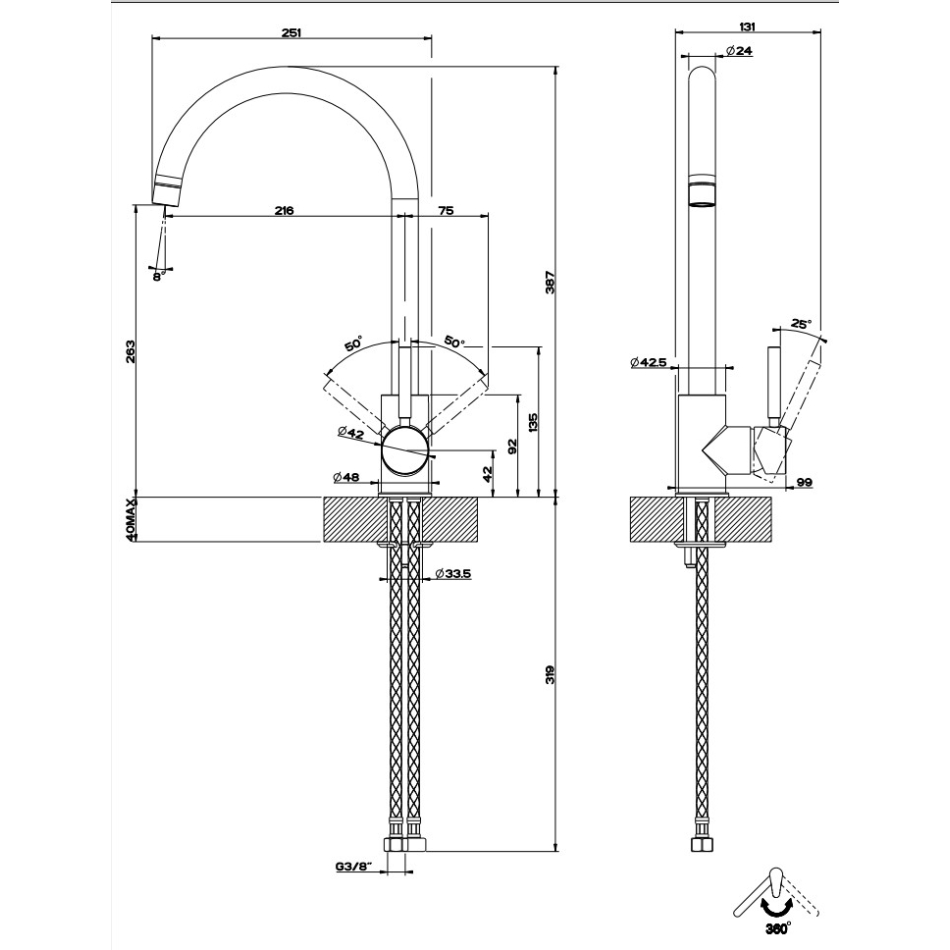 Mélangeur Neutron Gessi 50209