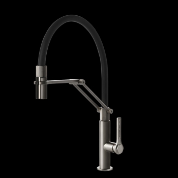 Mitigeur Gessi Officine 60055 avec bec pivotant et douchette extractible à double jet