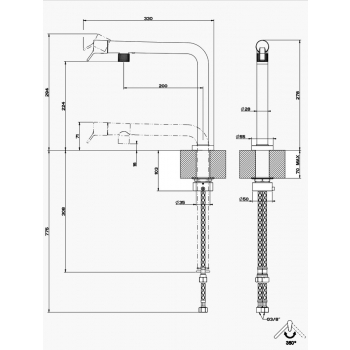 Mitigeur sous fenêtre Gessi 60071
