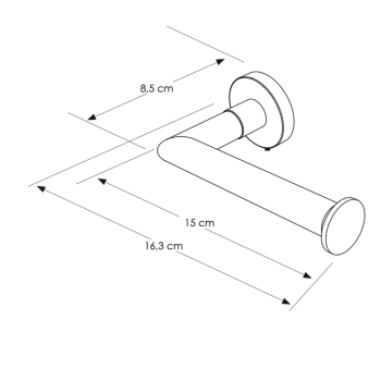 Ghost Roll CP910J pour papier toilette en plexiglas tubulaire et métal