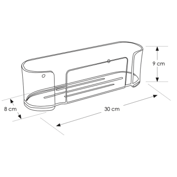 Étagère de conteneur Ghost Tub CP900 / W pour douche en acrylique transparent