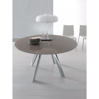 Giro di Bontempi : table ronde extensible avec plateau en verre