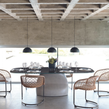 Lampe à suspension ou lampadaire Bolle avec socle en béton par Midj