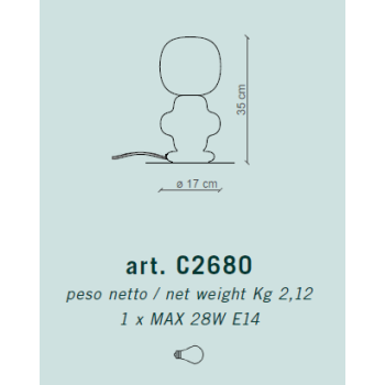 Lampe de table DECO' COPACABANA C2680 par Ferroluce