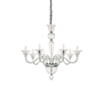 Lustre suspension transparent BRIGITTA SP8 par Ideal Lux