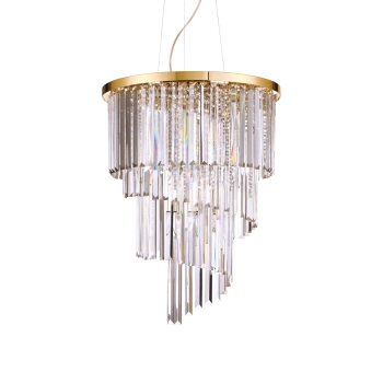 Lustre suspension doré CARLTON SP12 par Ideal Lux