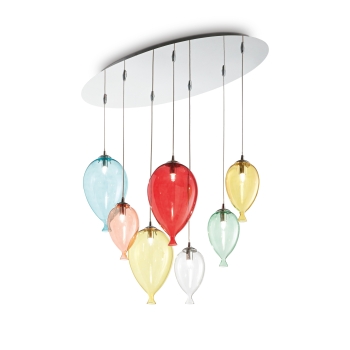 Lustre suspension couleur Clown sp7 par Ideal Lux