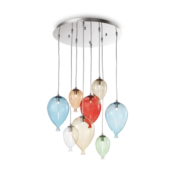 Lustre suspension couleur Clown sp8 par Ideal Lux
