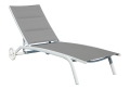 Chaise longue 5 positions Greenwood avec roulettes Gris