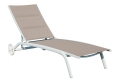 Chaise longue à 5 positions avec roulettes Greenwood gris tourterelle