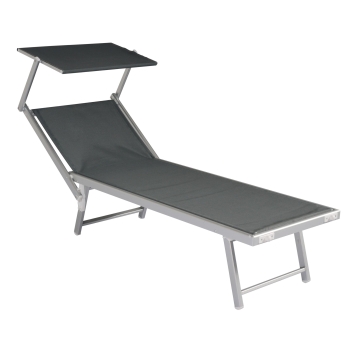 Chaise longue Greenwood avec auvent gris 