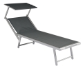 Chaise longue Greenwood avec auvent gris 