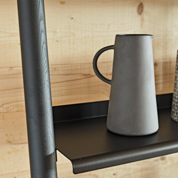 Bibliothèque Suite en bois et étagères métal par Midj