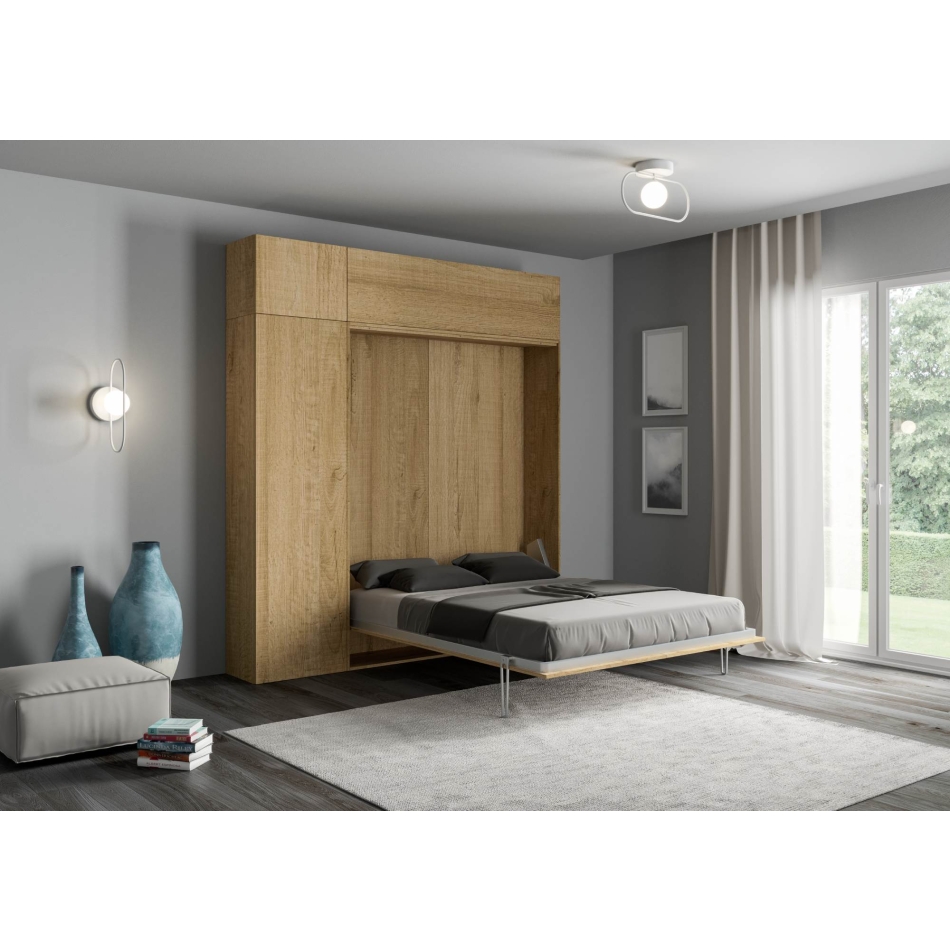Mod.Kentaro Matrimoniale - Lit double escamotable vertical 160 Kentaro Cachemire