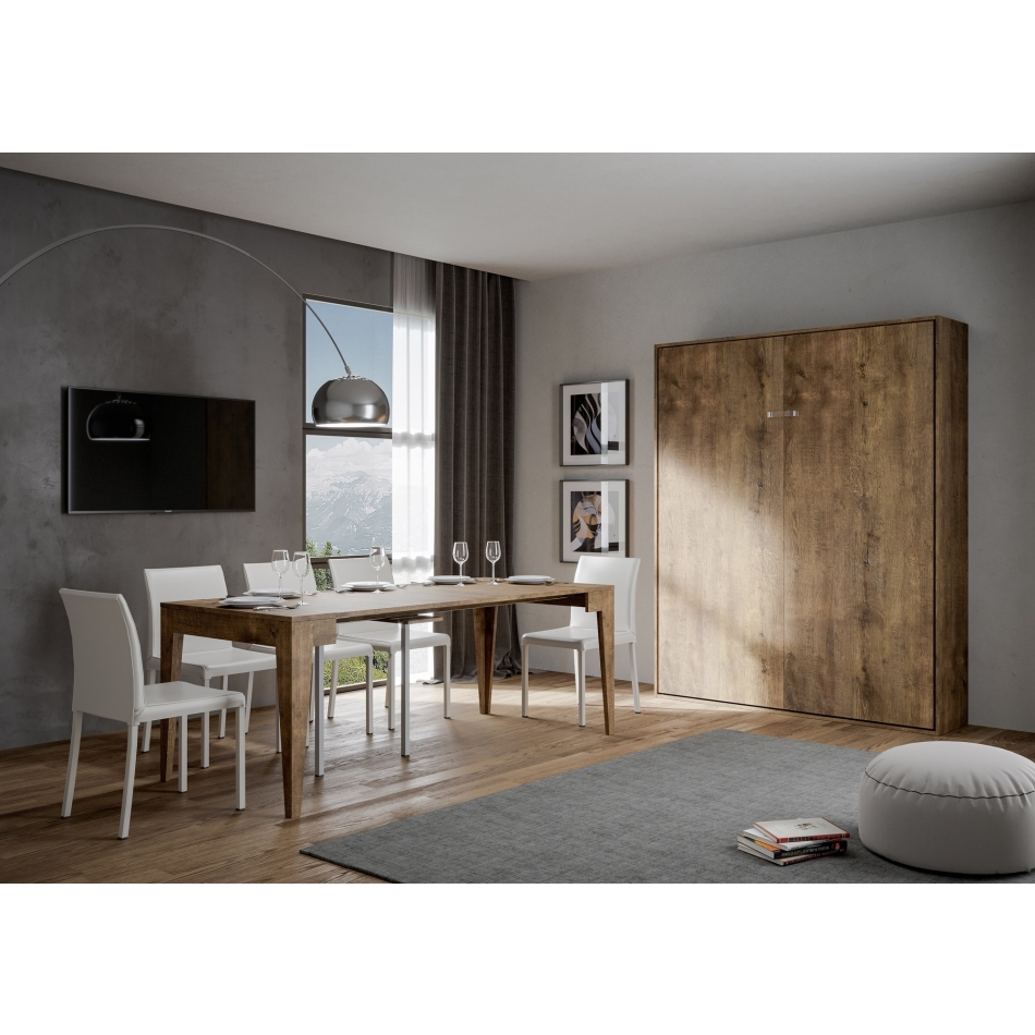 Mod.Kentaro Matrimoniale - Lit double escamotable vertical 160 Kentaro Cachemire