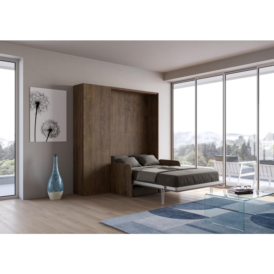 Canapé Kentaro français - Canapé Kentaro vertical double escamotable 140 cm Frêne blanc