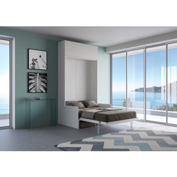 Canapé Kentaro français - Canapé Kentaro vertical double escamotable 140 cm Frêne blanc