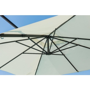 Parasol Greenwood Alabama 3 x 3 m avec mât anthracite