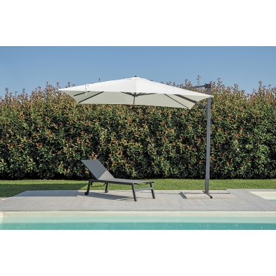 Parasol Greenwood Alabama 3 x 3 m avec mât anthracite
