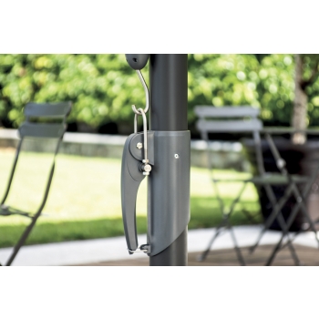 Parasol carré Greenwood 5 x 5 m avec mât télescopique anthracite