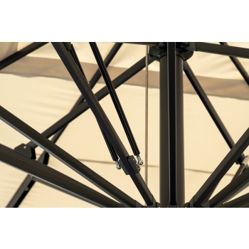 Parasol carré Greenwood 5 x 5 m avec mât télescopique anthracite