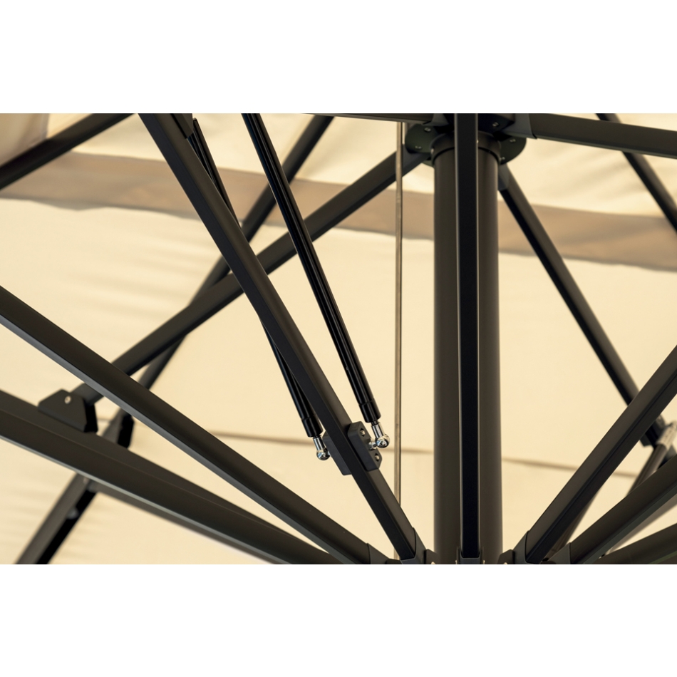 Parasol carré Greenwood 5 x 5 m avec mât télescopique anthracite