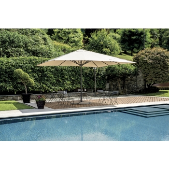Parasol carré Greenwood 5 x 5 m avec mât télescopique anthracite