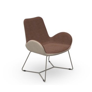 Fauteuil d'attente Dalia AP/PE M TS avec base en métal et assise rembourrée par Midj